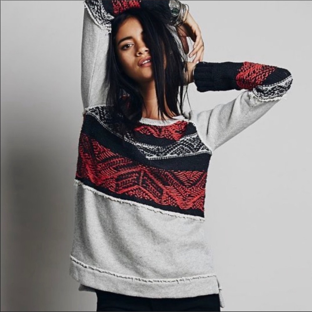 Free People Snow Angel Pullover Top L